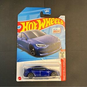Blue Tesla Model S Plaid Toy Car